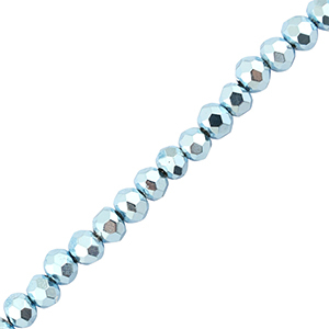 Top faceted beads 4x3mm disc Metallic Light Blue