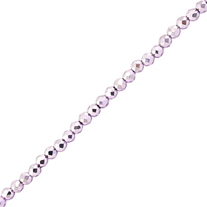 Top faceted beads 2mm round Metallic Purple