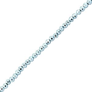 Top faceted beads 2mm round Metallic Light Blue