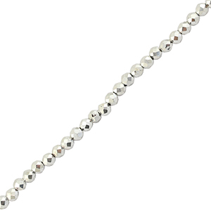 Top faceted beads 2mm round Metallic Silver