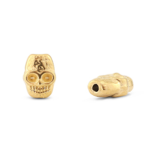 Stainless steel beads skull Gold