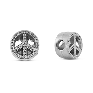 Stainless steel beads peace Silver