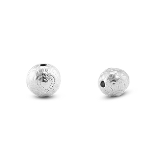 Stainless steel beads flower Silver
