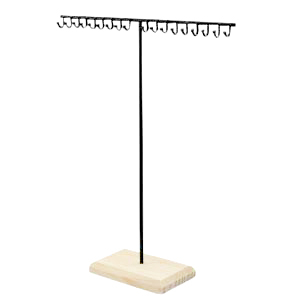 Jewellery display T-Shape for necklaces with wooden standard Natural-Black