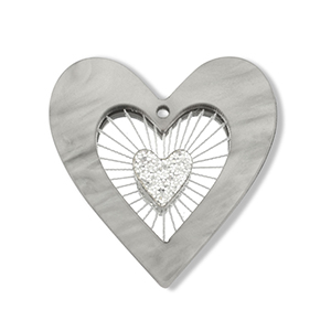 Statement charms heart Grey-Silver