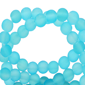 6 mm glass beads matt Turquoise