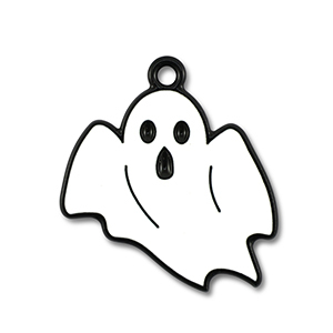 Metal charms ghost White-Black
