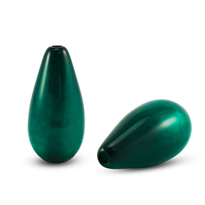 Polaris Elements drop shaped beads Polmo Dark Eden Green