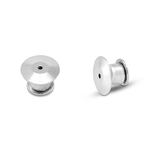 Stainless steel findings locking pin back Silver