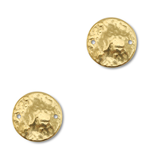 Stainless steel charms connector round Gold