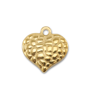 Stainless steel charms heart Gold