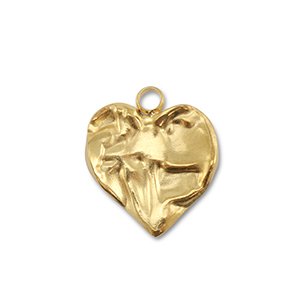 Stainless steel charms heart Gold
