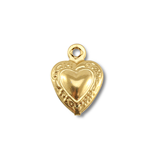 Stainless steel charms heart Gold