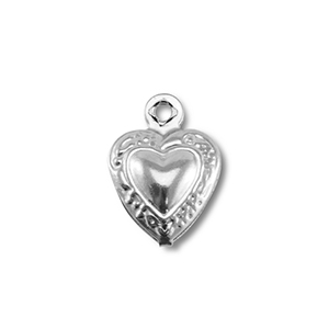 Stainless steel charms heart Silver