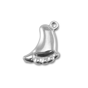 Stainless steel charms feet Silver