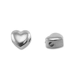 Stainless steel beads heart Silver
