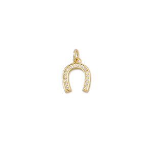 Brass TQ metal charms horseshoe Gold