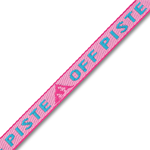 Ribbon text "Off piste" Light Pink-Cyan Blue-Magenta