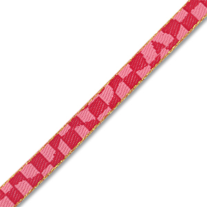 Ribbon text chequered Pink-Red-Gold