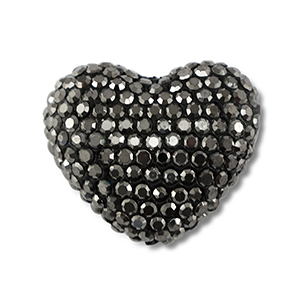 Bohemian beads heart Anthracite
