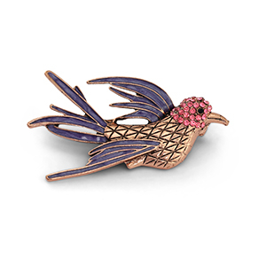 Brooches bird Purple-Pink