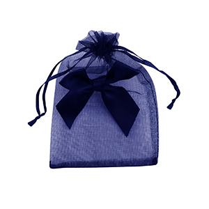 Jewellery Organza Bag with bow Dark Blue