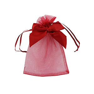 Jewellery Organza Bag with bow Red