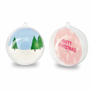 Transparent ornament ball Transparent-Pink/White-Blue-Green