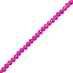 Top faceted beads 6x4mm disc Fuchsia Pink