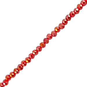 Top faceted beads 6x4mm disc Red