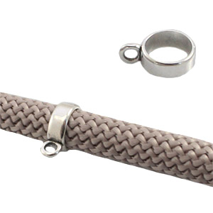 DQ European metal ring with loop Antique Silver (nickel free)