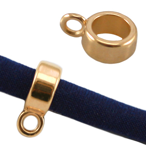 DQ European metal ring with loop 8mm Gold (nickel free)