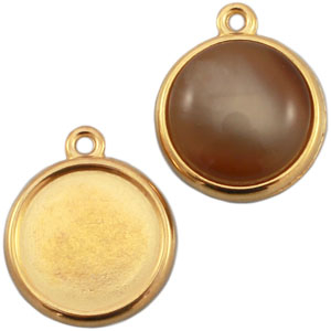 DQ European metal setting for 20mm cabochon Gold (nickel free)