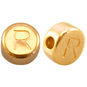 DQ European metal letterbead R Gold (nickel free)