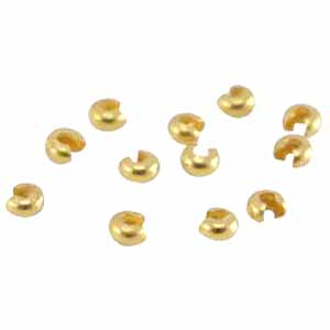 DQ European metal brass crimp covers 4mm Gold (nickel free)