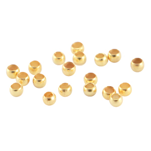 DQ European metal crimp bead 2mm Gold (nickel free)