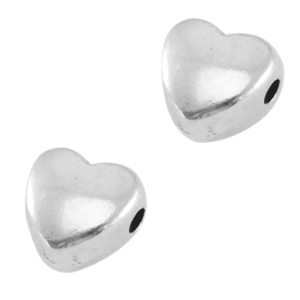 DQ European metal beads heart Antique Silver (nickel free)