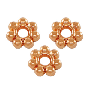 DQ European metal beads spacer Bali Ring 5.6mm Rose Gold (nickel free)