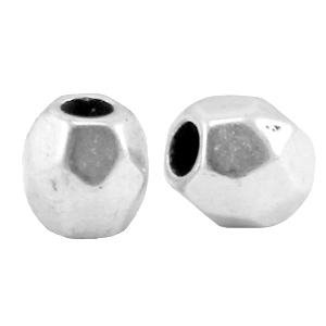 DQ European metal faceted bead Antique Silver (nickel free)