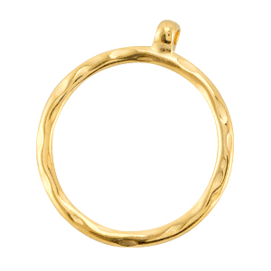 DQ European metal pendant / charms with loop 35mm Gold (nickel free)