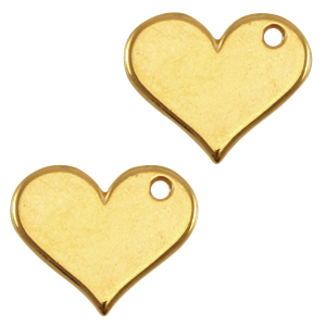 DQ European metal charm heart Gold (nickel free)