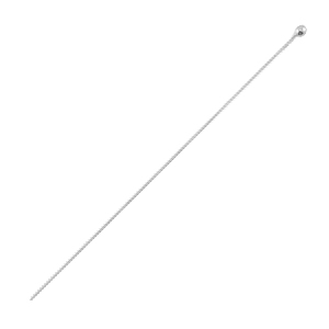 DQ European metal headpins with ball 50mm Antique Silver (nickel free)