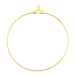 DQ metal creole earrings charms 50mm Gold (nickel free)