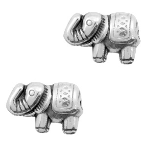 DQ European metal beads elephant Antique Silver (nickel free)