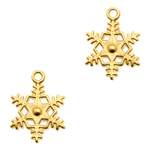 DQ European metal charms snowflake Gold (nickel free)