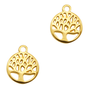 DQ European metal charms round tree Gold (nickel free)