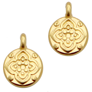 DQ European metal charms flower 7mm Gold (nickel free)