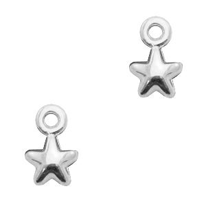 DQ European metal charms star Antique Silver (nickel free)
