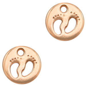 DQ European metal charms feet Rose Gold (nickel free)