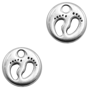 DQ European metal charms feet Antique Silver (nickel free)